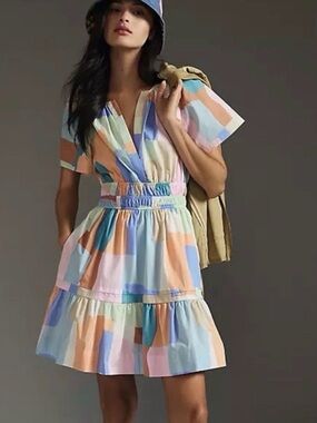 The Somerset Mini Dress, XL Petite, NWOT, light mauve, Anthropologie